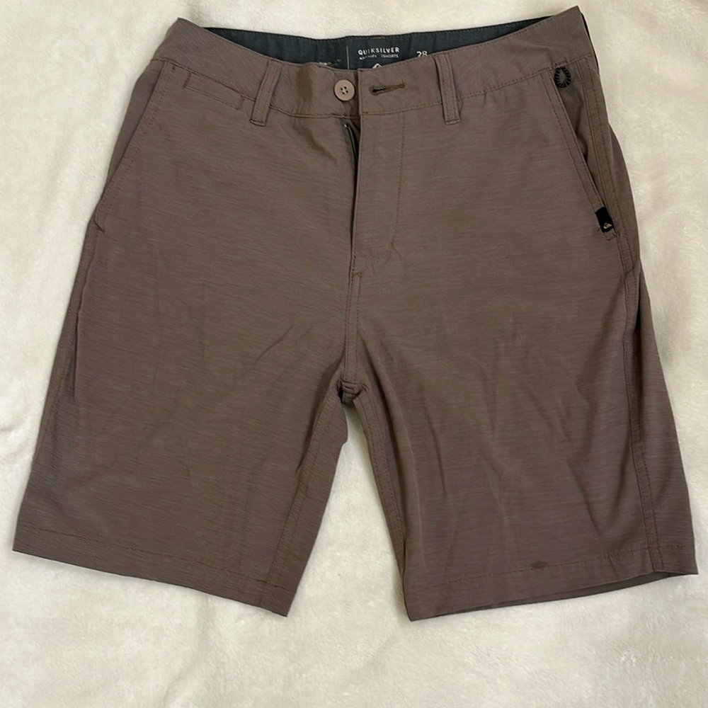 Mens' Quiksilver Brown Amphibian Dryflight Shorts/Swim Trunks 28